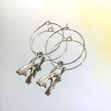 Hanging Ghost Hoop Earrings