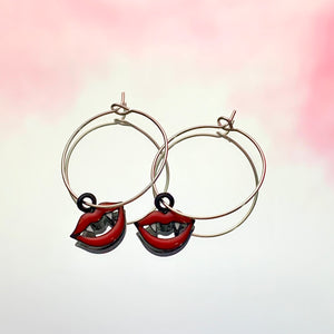 Vampire Fangs Hoop Earrings