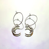 Man In The Moon Hoop Earrings