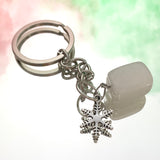 White Jade Crystal Christmas Keyring