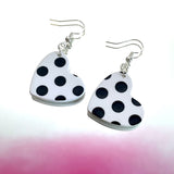 Polka Dot Heart Hook Earrings