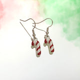 Red & White Candy Cane Hook Earrings