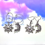 Sun & Moon Hoop Earrings