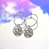 Pentagram Hoop Earrings