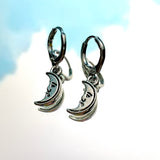 Mini Moon Lever Back Earrings