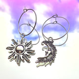 Sun & Moon Hoop Earrings