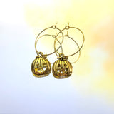 Gold Pumpkin Hoop Earrings