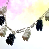 Black & White Gummy Bear Necklace 18”