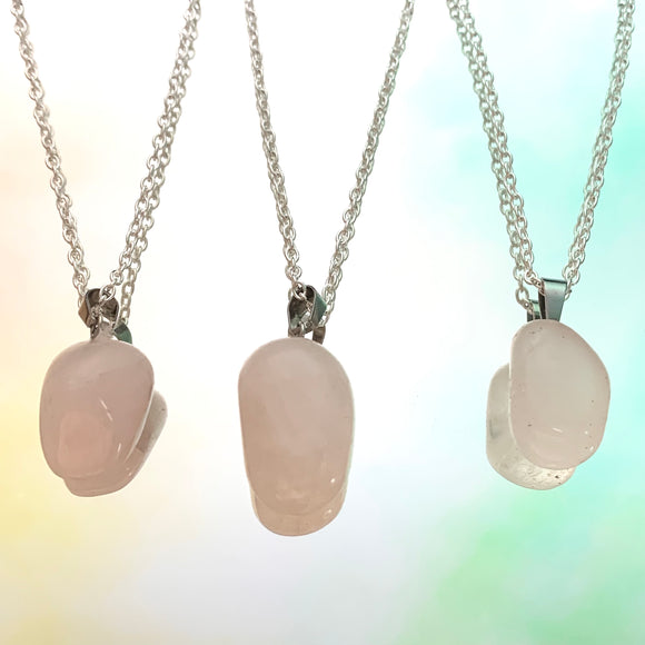 Rose Quartz Tumble Necklace 18”