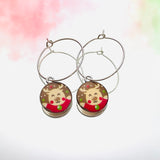 Funky Christmas Hoop Earrings