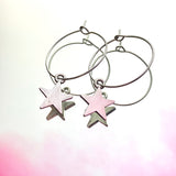 Silver Star Hoop Earrings