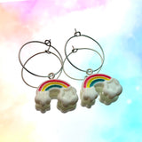 Glitter Rainbow Hoop Earrings