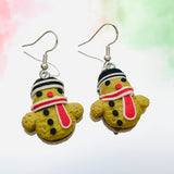 Gingerbread Snowman Hook Earrings