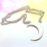 Silver Moon Necklace 22”