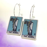 The Hermit Tarot Card Hoop Earrings