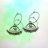 Alien Spaceship Hoops Earrings