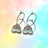 Rainbow Cloud Hoop Earrings