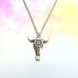 Ox Skull Necklace 18"