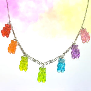 Rainbow Gummy Bear Necklace 18"