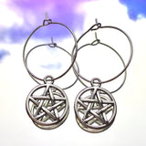 Pentagram Hoop Earrings