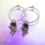 Rose Hoop Earrings