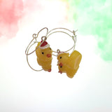 Christmas Rubber Duck Hoop Earrings