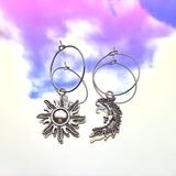 Sun & Moon Hoop Earrings