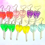 Heart Lollipop Hook Earrings