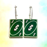 Uno Reverse Card Hoop Earrings - Various Colours