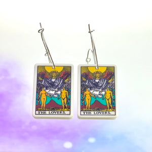 The Lovers Tarot Card Hoop Earrings