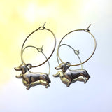 Sausage Dog Hoop Earrings