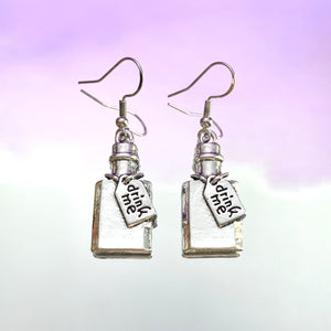 “Drink Me” Potion Bottle Hook Earrings