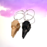 Crow Skull Hoop Earrings