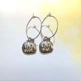 Silver Pumpkin Hoop Earrings