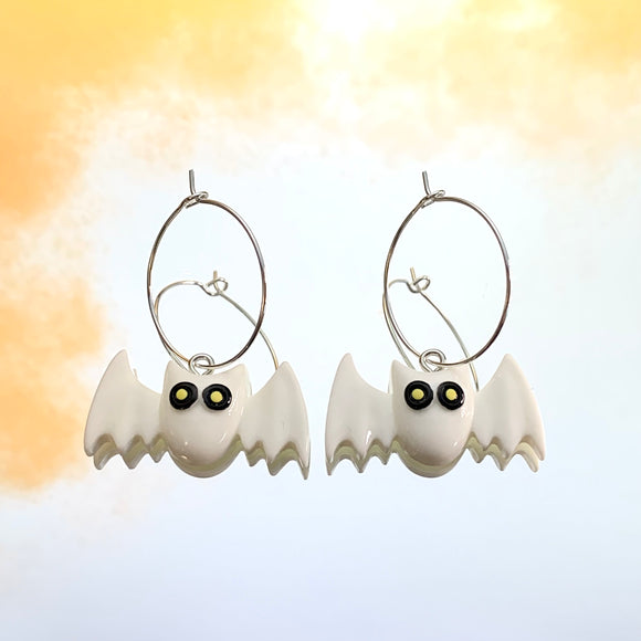 Bat Ghost Hoop Earrings