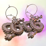 Infinity Dragon Hoop Earrings