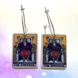 The Emperor Tarot Card Hoop Earrings