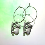 Koala Bear Hoop Earrings