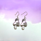 Caterpillar Mushroom Hook Earrings