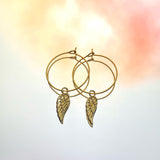 Angel Wing Hoop Earrings