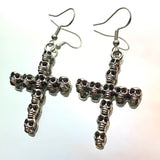 Skull Cross Hook Earrings