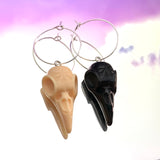 Crow Skull Hoop Earrings