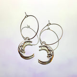 Man In The Moon Hoop Earrings