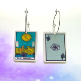 The Moon Tarot Card Hoop Earrings