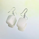 White Jade Tumble Hook Earrings