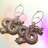 Infinity Dragon Hoop Earrings