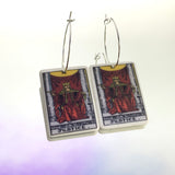 Justice Tarot Card Hoop Earrings