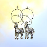 Zebra Hoop Earrings