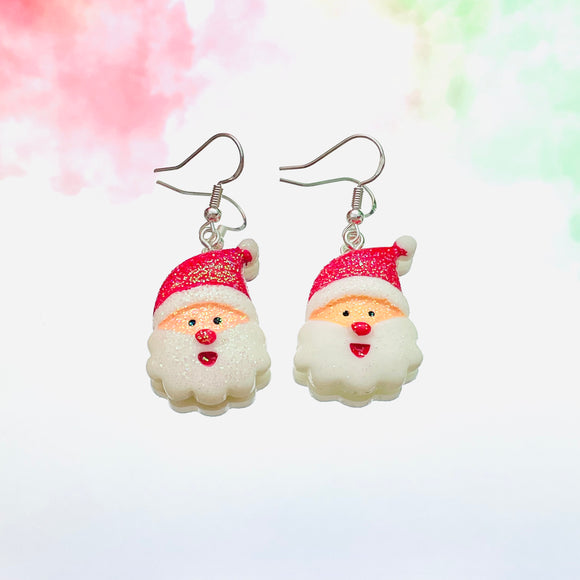 Glitter Santa Hook Earrings