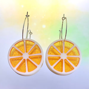 Orange Slice Hoop Earrings